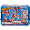 Hot Wheels - Hot Wheels pista tema fuoco e 1 macchinina, 16 pezzi di pista e componenti per acrobazie in confezione impilabile, giocattolo per bambini 4+ Anni, HMC04