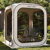 EAST OAK Gazebo 1,7x1,7M Pieghevole Esterno Resistente, Tendone da Esterno per 2-3 persones, Tenda per Campeggio, Feste, Protezione UPF 50+, Ventilazione a 360°, Antizanzare, Include una borsa, Beige