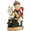DRW Figura San Giorgio Sant Jordi Patron Aragon e Catalogna Stile Bambini in Resina Dipinto a Mano 6x4x10 cm