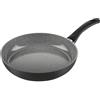 BALLARINI Bari Padella 28 cm, Alluminio, Rivestimento in Ceramica, Rivestimento Antigraffio, Padella in Ceramica per tutti i piani cottura, Adatta a Induzione [Made in Italy], Nero/Grigio