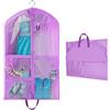 OSDUE Borsa Porta Abiti da 101,6 cm, con 5 Tasche con Cerniera, Borsa da Ballo Antipolvere, per Bambini e Donne, con Manici e Scomparto per Documenti, Borsa Pieghevole da Viaggio (Viola)
