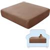 SHUOJIA Fodere per Cuscini per Divani, Protezioni per Cuscini per Sedili in Tessuto di Velluto Elasticizzato,Cuscino per Divano Fodera per mobili Coprisedile per Divano (Brown,Large-1-Seater)