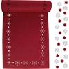 GEBETTER Runner da Tavolo Natalizio Tovaglia per Tavola di Natale Runner Rosso in Feltri Stelle Fiocchidi Neve Tovaglia Decorazione di Festa Natale per Cucina Casa 30×100cm (Stella, Rosso)