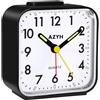 Azyh, Sveglia analogica silenziosa senza ticchettio con luce, snooze, a batteria, allarme forte, luminosa, orologio portatile, piccola sveglia da viaggio silenziosa per chi dorme profondamente