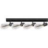 Miratic Lampadario con Faretti Orientabili E27 Max.60W (lampadine non incluse) Faretti Binario Soffitto Applique da Soffitto Colore Nero Ideale per Camera da Letto Salotto o Corridoio IP20 (4x60W)