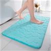 Chakme Tappetino da Bagno in Memory Foam, Assorbente, Antiscivolo per Doccia e Soggiorno, 43 x 61 cm, Verde Blu