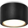 GeyouLux Faretti LED Soffitto 6W 680LM Faretti da Soffitto 3000K Bianco Caldo Faretto LED Interno Ø95x55mm Plafoniera led Soffitto in Alluminio per salone corridoio cucina salotto, Nero
