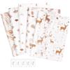 Larcenciel Carta Velina Natalizia + Adesivi, 50 Fogli Carta Velina Metallizzata 70x50cm per Sacchetti Regalo e Packaging, Carta Regalo con Cervo Natale Glitterato per Compleanni, Feste, Vacanze, DIY