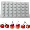 Duoyif Stampo Ciliegia in Silicone per Mousse, Cioccolato, Dessert, Torta - Stampo Da Forno a Forma Di Ciliegia per Decor Cupola