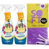 FEI FAN Detergente Multiuso Spray, Il Profumatore Igienizzante Superconcentrato, ARMONIE di Vaniglia. Deterge a Fondo, Rimuove Germi e Batteri, 48h di Pulito Profumato 750ml (2 Spray) + Panno in Lattice Soft
