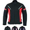 Texpeed Giacca da moto donna 4 stagioni con protezioni - Cappotto impermeabile da donna in Cordura in tessuto con armatura da moto (EN 1621-1) Rosso - XS