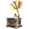 Bewinner Grammofono Vintage con Uscita Giradischi Vintage Grammofono retrò, Grammofono retrò con Telecomando, Ricarica USB, Mini Fonografo Vintage per L'intrattenimento Domestico