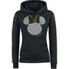 Mickey Mouse Minnie & Topolino Minnie Mouse - Love Donna Felpa con Cappuccio Nero XXL