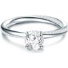 Trilani Anello da donna 925/- argento sterling | rodiato, anello solitario, zirconia, bianco, taglio brillante