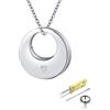 Flyow Collane con Ciondolo a Forma di Urna per Ceneri per Donne, Gioielleria per Cremazione in Argento Sterling 925, Ciondolo Memoriale per Ceneri, Lunghezza Regolabile, 20mm x 20mm x 5.5mm, Argento