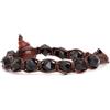 Tamashii bracciale 1 giro originale tibetano della linea diamond cut realizzato con pietra naturale sfaccettata da 8 mm occhio di falco e cordoncino marrone.Unisex.Tg unica.BHS911-245