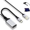 ELUTENG Cavo Adattatore HDMI a USB C 4K@60Hz Cavo USB A, Cavo HDMI a USB Tipo C Thunderbolt 4/3 Compatibile, Compatibile con MacBook Pro, Mac Air, Microsoft Surface