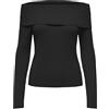 ONLY Pullover da Donna a Maglia Senza Spalle Maniche Lunghe vestibilità Normale Caldo Comodo Flessibile, Colore:Nero, Taglia:M