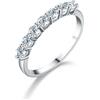 Springlight ✦ Regalo di nozze con diamanti di moissanite, argento sterling S925, 0,1 ct*7 pezzi D colore VVS1, chiarezza classica, 7 pietre moissanite anelli regalo per donne., Argento sterling,