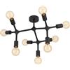 Eglo Lampada da Soffitto Bocadella 1. 9 Luci, Industriale, Moderna, con Attacco E27. in Acciaio Nero