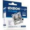 EDISION TVT-200 Presa Antenna TV satellitare universale, TV/R-SAT Passante con 2 uscite, da incasso, per DVB-S2, Unicable, Terrestre DVB-T/T2, DVB-C, RADIO, FM, DAB+, Passaggio di DC, 2-Vie