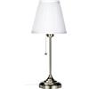 IKEA Arstid 702.806.34 - Lampada da tavolo, 56 cm di altezza, rivestita in nickel, con paralume in tessuto.