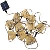 Moovere OKINAWA - Ghirlanda di luci per esterni sotto soffitto in fibra di bambù, 10 lanterne LED 8 metri lunghezza (solare + batteria)