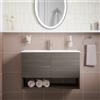 Parama Mobile sospeso 60cm rovere scuro con due ante, vano a giorno e lavabo | Sauris