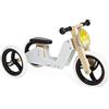 Janod - Bici Senza Pedali Triciclo Evolutivo 2in1 in Legno - Sellino Regolabile e Impugnature Ergonomiche - Look Retrò - Equilibrio e Autonomia - Grigio - Dai 18 Mesi, J03280