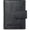 bugatti Secure Smart Portatessere Anti RFID Uomo, Mini Portafoglio Uomo Pelle Slim - Nero