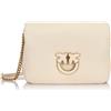 Pinko Love Click Puff Classic Sheep Nappa Leather Buckle, Borsa Donna, Z14B_Bianco + Bianco-Block Color, Taglia Unica