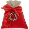 Formoso Bomboniera Sacchetto in Tessuto Rosso con Inserto Corona Alloro Laurea 10 x h 12 cm Confezione 12 pz Art C2595