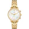 Fossil Neutra Orologio per donna, movimento cronografo con cinturino in acciaio inossiperbile o in pelle, Oro seppia