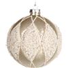 GOODWILL Sfera Di Natale Rombi Crema E Bianco Cm 10