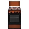 Ducati Elettrodomestici Cucina a gas con forno 50x50 cm, 4 Fuochi, Brown