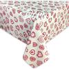 Tex family Tovaglia in Cotone Pesante Made in Italy - tirolese CUORE ROSSO Rettangolare, Lavabile - Elegante e Resistente per Casa e Ristorante - Cm. 140x140 x4 persone