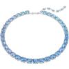 Swarovski Collana Tennis Millenia, Taglio Octagon, Sfumatura di colore, Blu, Placcato rodio