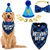 WLLHYF Forniture per feste di compleanno per cani, set di bandana per cani di compleanno con numeri papillon per cani di taglia piccola, media e grande (bandana XL)