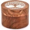 Samhita Urna in Legno a Forma di Albero della Vita per Ceneri Umane, Cani e Gatti - 8,9 x 8,9 x 6,3 cm