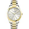 Sekonda Taylor - Orologio al quarzo da donna, 34 mm, con datario analogico e cinturino in acciaio inossidabile bicolore, Oro bicolore, Bracciale