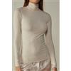 Intimissimi Maglia Collo Alto In Modal Light Con Cashmere Lamè Rosa Chiaro