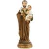 DRW Figura San Jose con bambino in resina dipinta a mano 4x3x11 cm