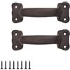 KLEHOPE Nero Maniglia Porta, Maniglia Porta Esterna, Maniglie per Porte in Ghisa Con 8 Viti, accessori completi, adatto per porte di capannoni, garage, armadi, porte da giardino