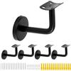 QWORK® 5 pezzi Staffe per corrimano in acciaio inox - 60x80 mm - nero curvo