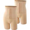 Huamengyuan Boxer a vita alta, pantaloni a vita alta, allargamento della vita, lifting, modellazione del corpo, snellimento della vita, brucia i grassi, kaki + kaki, S