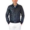 Alberto Zaccagnini | Giacca artigianale in Vera Pelle uomo | Bomber uomo in vera pelle Made in Italy | Giubbotto autunnale | AZ0098 (blu, 56)