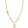 LUXENTER Collar de Circonita Brillante acabado en oro amarillo de 18K - Flor