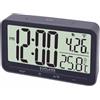 Explore Scientific RDC1009 Orologio Radiocontrollato, Doppio Allarme, Controllo con Tasti, Temperatura Interna, Grigio