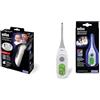 Braun Irt6520 Thermoscan 7 Age Precision, Termometro Auricolare A Infrarossi, 0 Mesi +, 21 Coprilenti, Display Con Codice Colore, Bianco & Prt2000 Termometro Digitale Con Age Precision, Bianco
