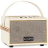 Bennett & Ross BB-820CW Blackmore Junior - Altoparlante Bluetooth retrò in pelle con batteria 5200 mAh - Altoparlante vintage da 20 W - Ingresso microSD lettore MP3 Ingresso Aux - Cassa bianco crema